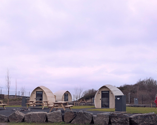 Image of small wooden cabins