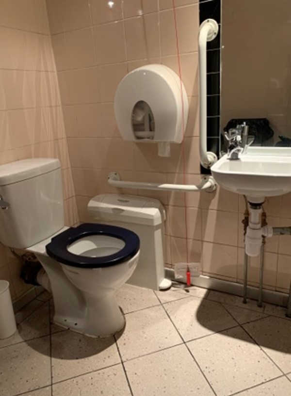 Inside of toilet view from door