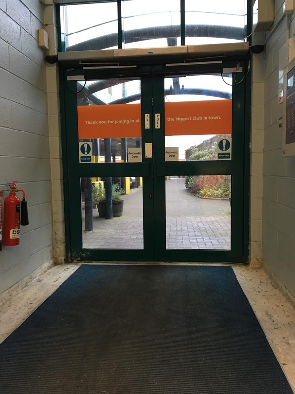 Entrance from car park