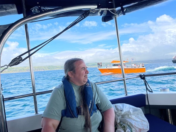 Myself on M.V freedom boat trip. A great day out made extra  special by the dolphins
