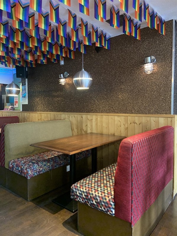 Image of a booth in a bar