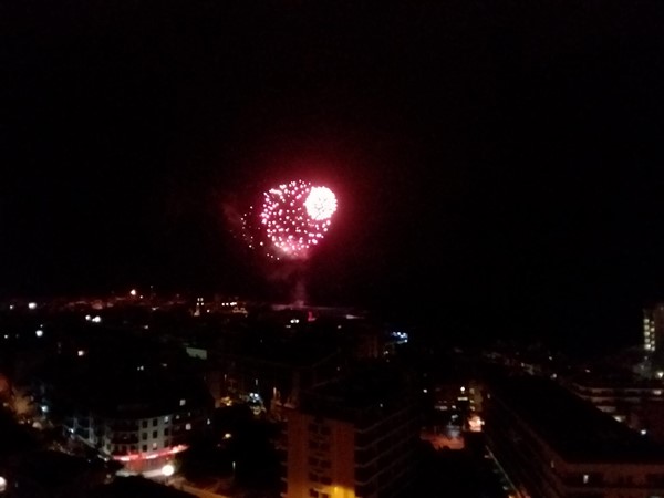 View of fireworks from my balcony