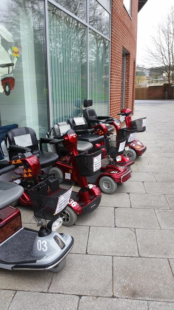 Picture of High Wycombe Shopmobility- Line of Mobilty Scooters