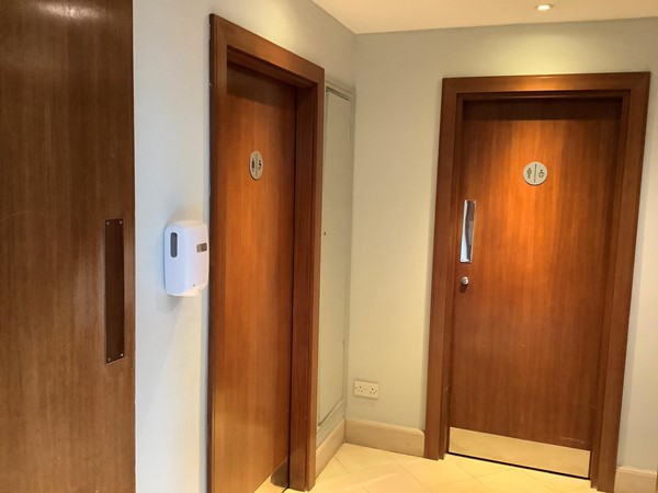 Toilet and baby changing doors