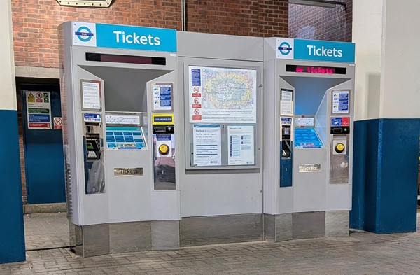 Image of ticket machine at street level entrance