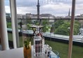 My table with a view towards Edinburgh Castle