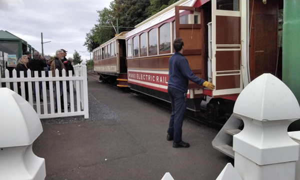 The electric tram at Ramsey terminus.
