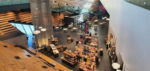 Picture of the ground floor of the V&A Dundee from the upper floor