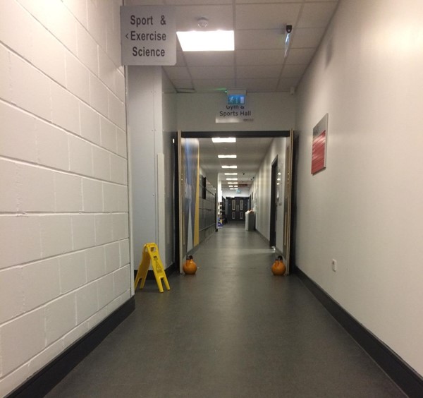 Wide corridors throughout.