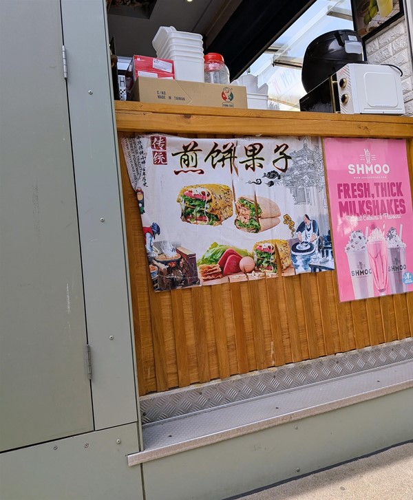 Image of high food counter in Norwich market