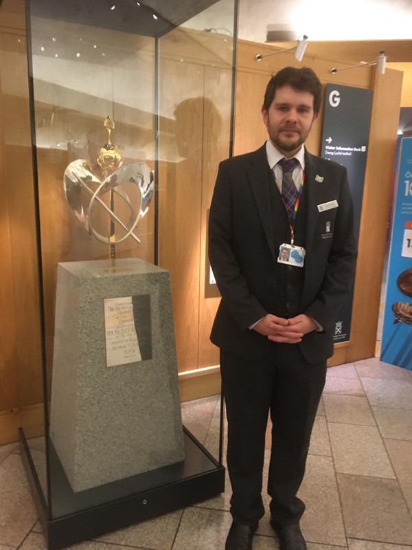 Robert who met me in front of the 3 honours statue in the Scottish Parliament