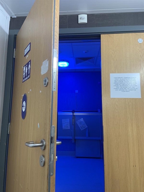 Image of the open door into the Changing Places toilet