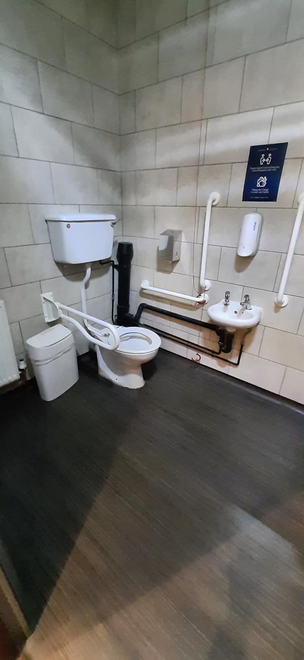 Inside the accessible toilet