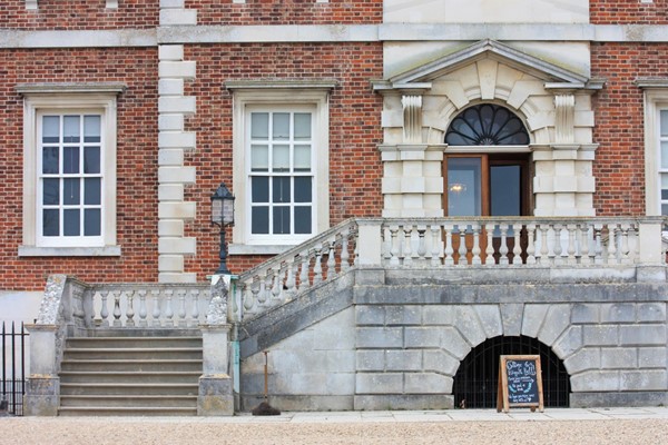 Steps up to the main hall