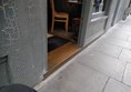 Step at entrance.