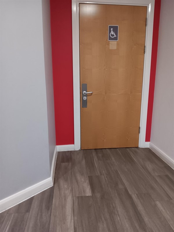 Image of a toilet door