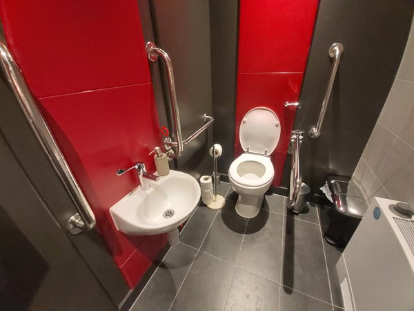 Inside the accessible toilet