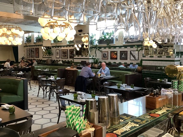 Tables in the restaurant.