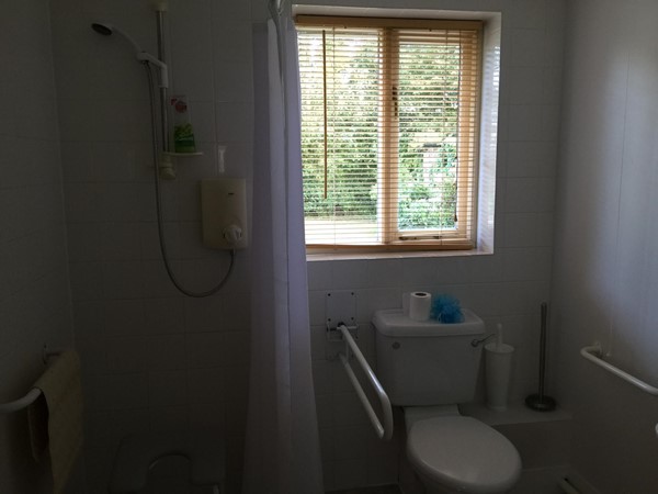 Ensuite shower and toilet. (Shower seat provided, non slip mat was ours.)
