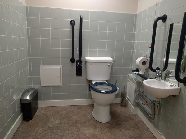 A really excellent, spacious, well-thought-out accessible toilet