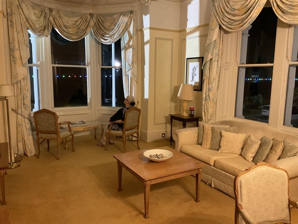 Image of a sofa a table