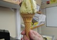 Ice cream topped with clotted cream