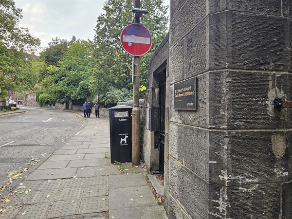 Image of King Stables Road and the kirk yard sign