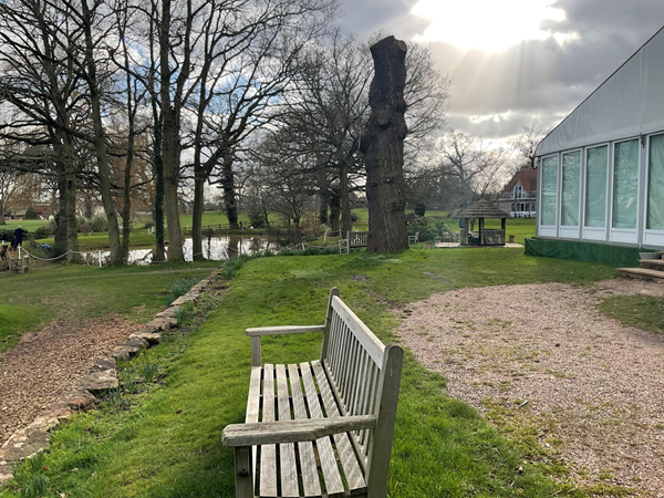 Part of the grounds held a croquet lawn, and Pétanque area
