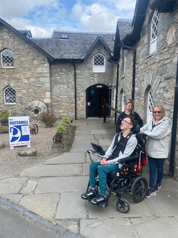 Image of people outside the Watermill