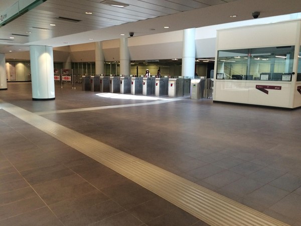 Pigneto Station ticket barriers.