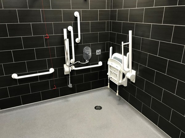 Accessible shower area.