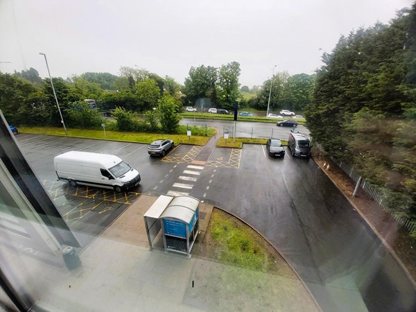 Image of a carpark from an upstairs window