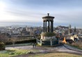 Carlton Hill and looking out toward the city centre and Edinburgh Castle