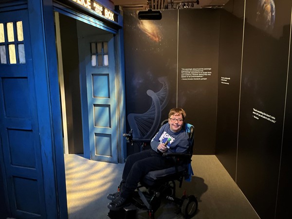Person outside of a tardis