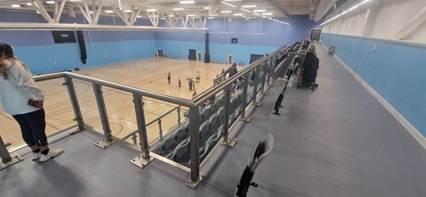 Accessible seating area from Floor 3, overlooking Hall 1.
