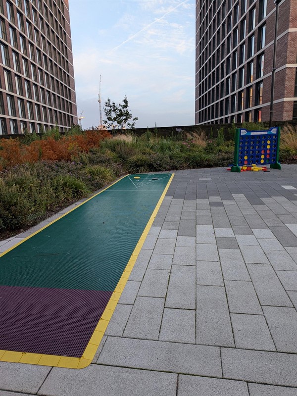 image of shuffleboard and giant connect four games