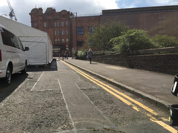 Image showing the inaccessible entrance from the parking area.