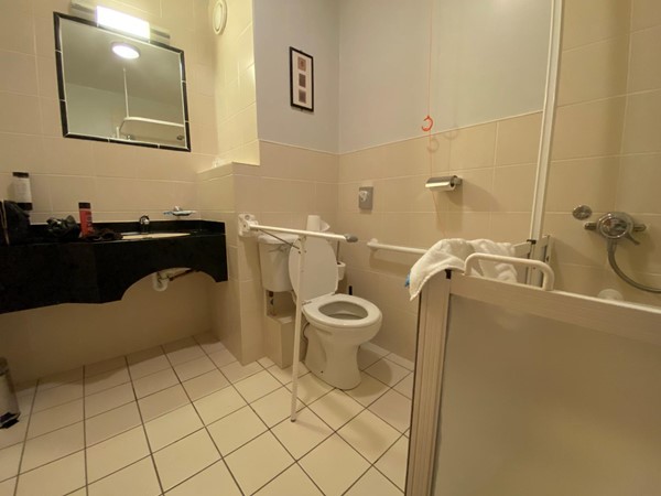 Hotel bathroom.