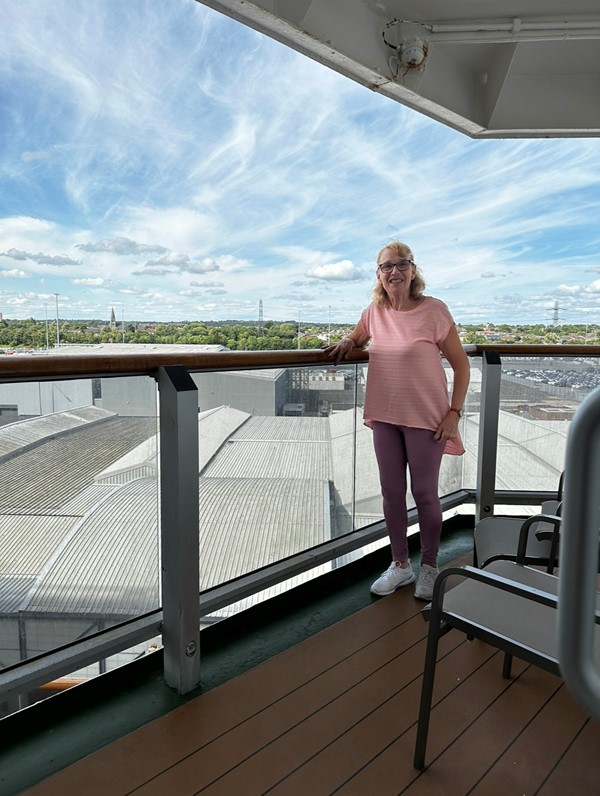 This is a picture of our accessible balcony. The small ramp made it easy to access.
