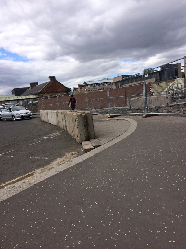Disabled car park space which used to be here but has been taken away to make pathway wider.