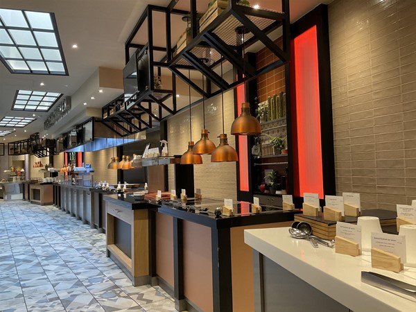 Image of a long buffet