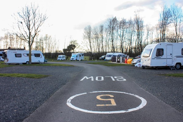 View of campsite with nice concrete roads.