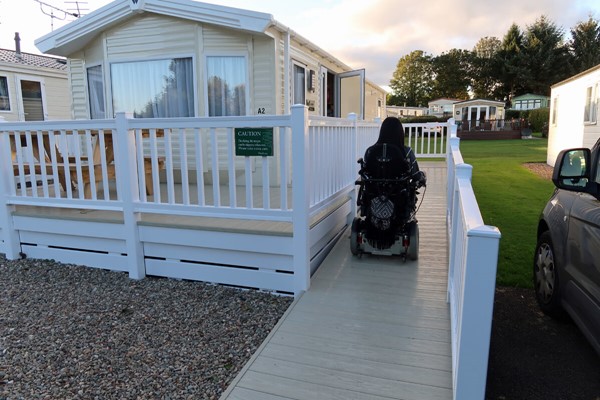Ramp leading up to the caravan