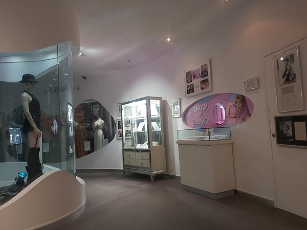 Image of a person standing in a room with a display case