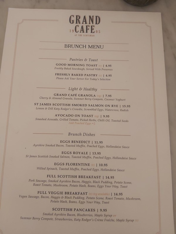 Image of a menu