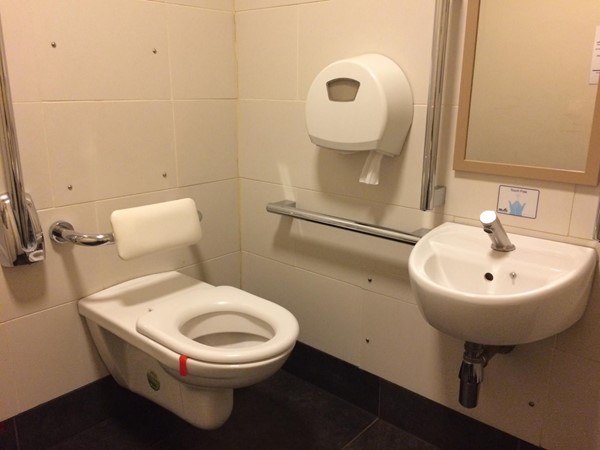 Accessible toilet by ticket office