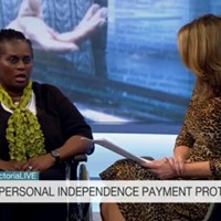 On Victoria Derbyshire programme in 2018 campaigning against PIP