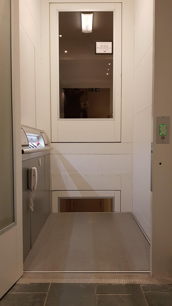 Platform lift with automatic door which provides access to the Stalls, lobby and Royal Circle.