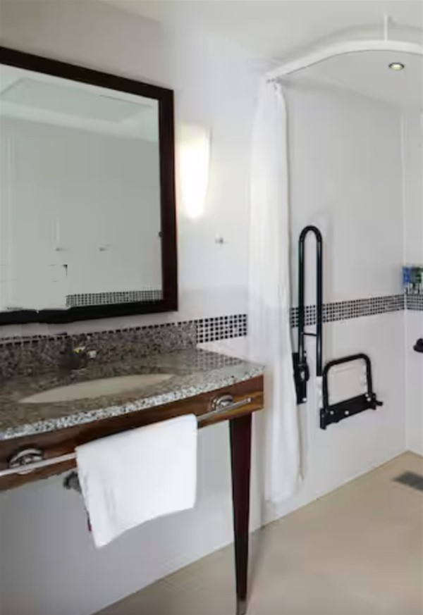 The main sink was too high to reach the taps