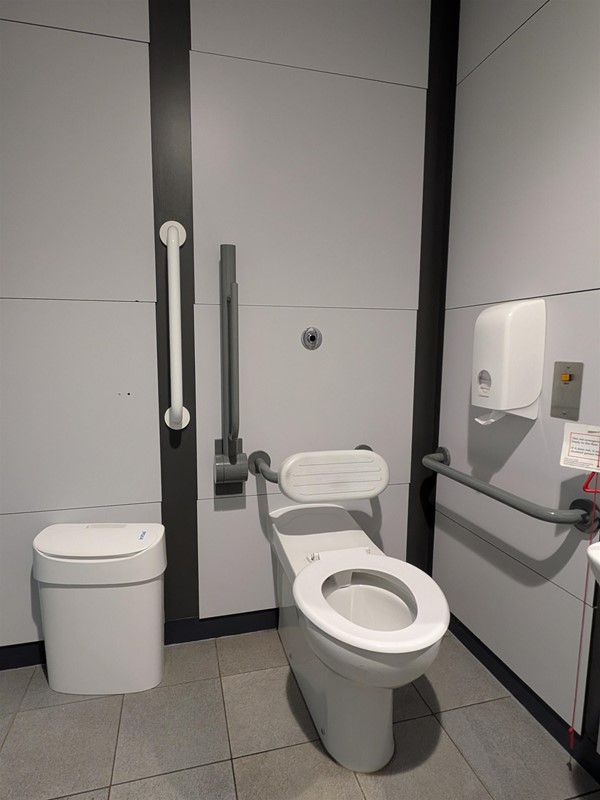 image of toilet in the main accessible bathroom